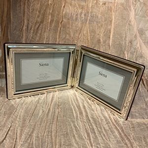 New Siena Silver Plated Hinged Dual Picture Frame